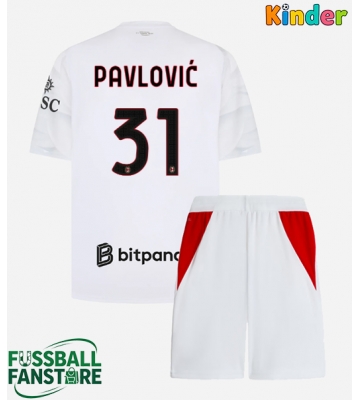 AC Milan Strahinja Pavlovic #31 Replik Auswärtstrikot Kinder 2026-27 Kurzarm (+ Kurze Hosen)
